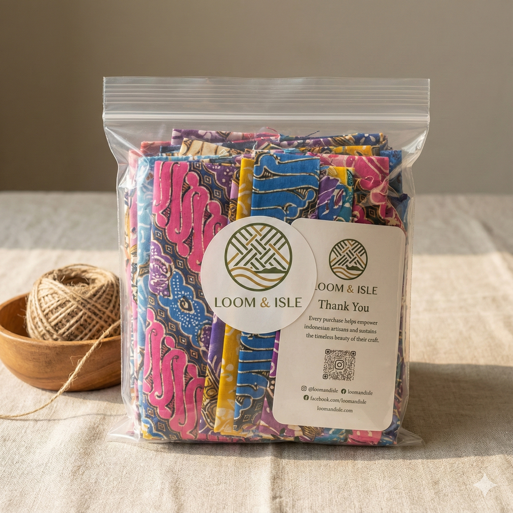 Loom & Isle Batik Scrap Pack – 2" x 2" Mini Squares