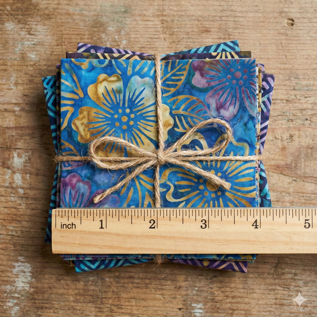 Loom & Isle Batik Scrap Pack – 4" x 4" Squares